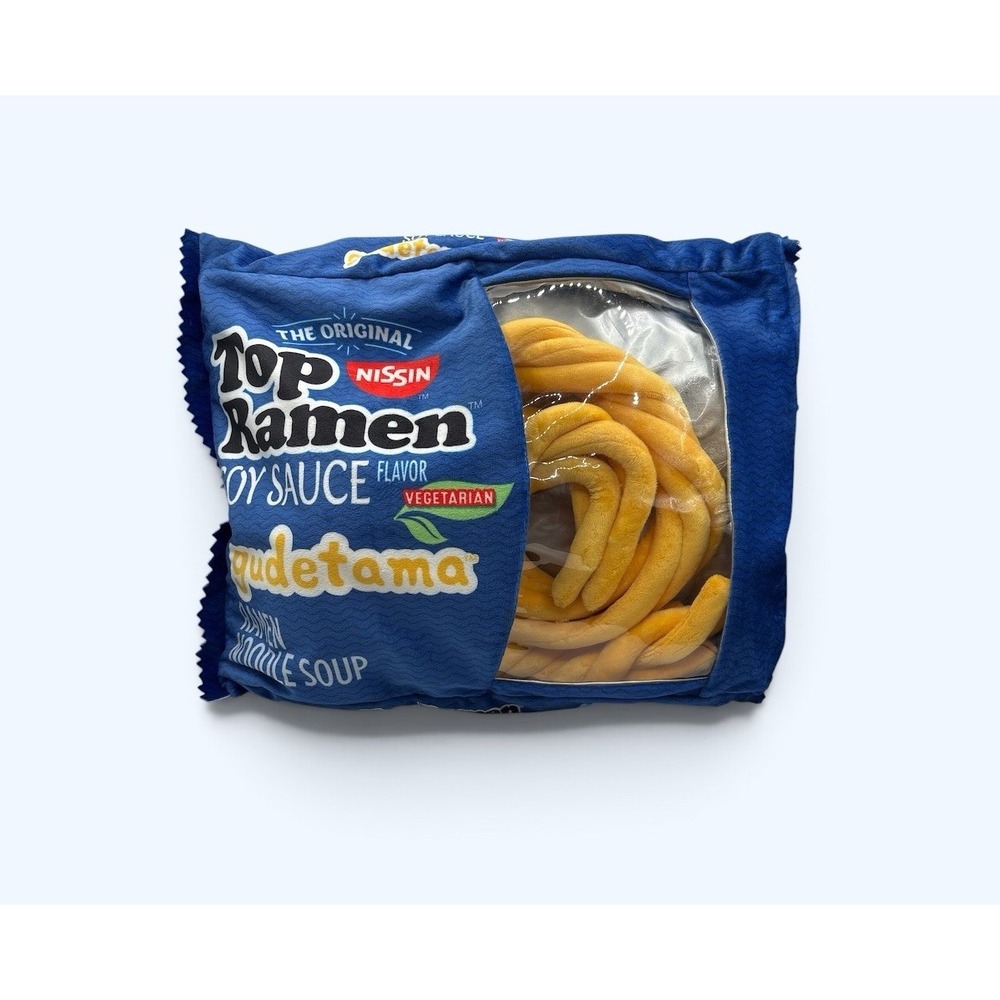 Nissin Top Ramen x Sanrio Gudetama 16″ Interactive Soy Sauce Plush COMPLETE